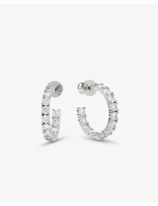 Heiress Hoops .75 - Silver/White - Keepsake