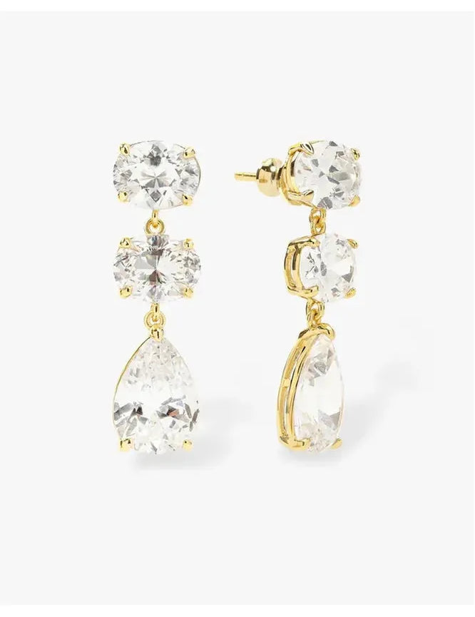 Hello Gorgeous Drop Earrings - Gold/White - Keepsake