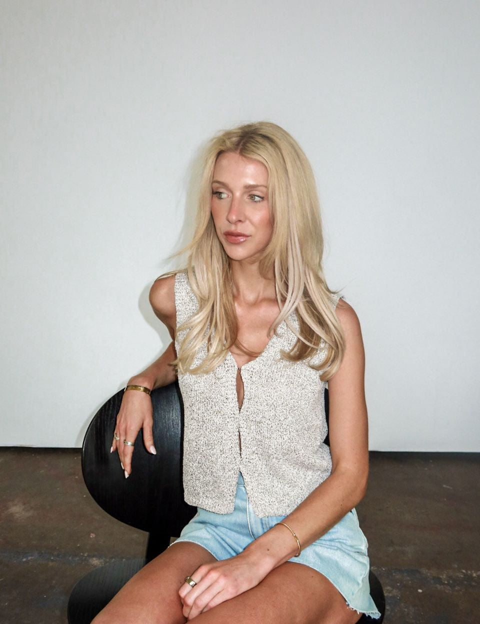 Power Play Knitted Tank Vest – Salt & Pepper - Keepsake