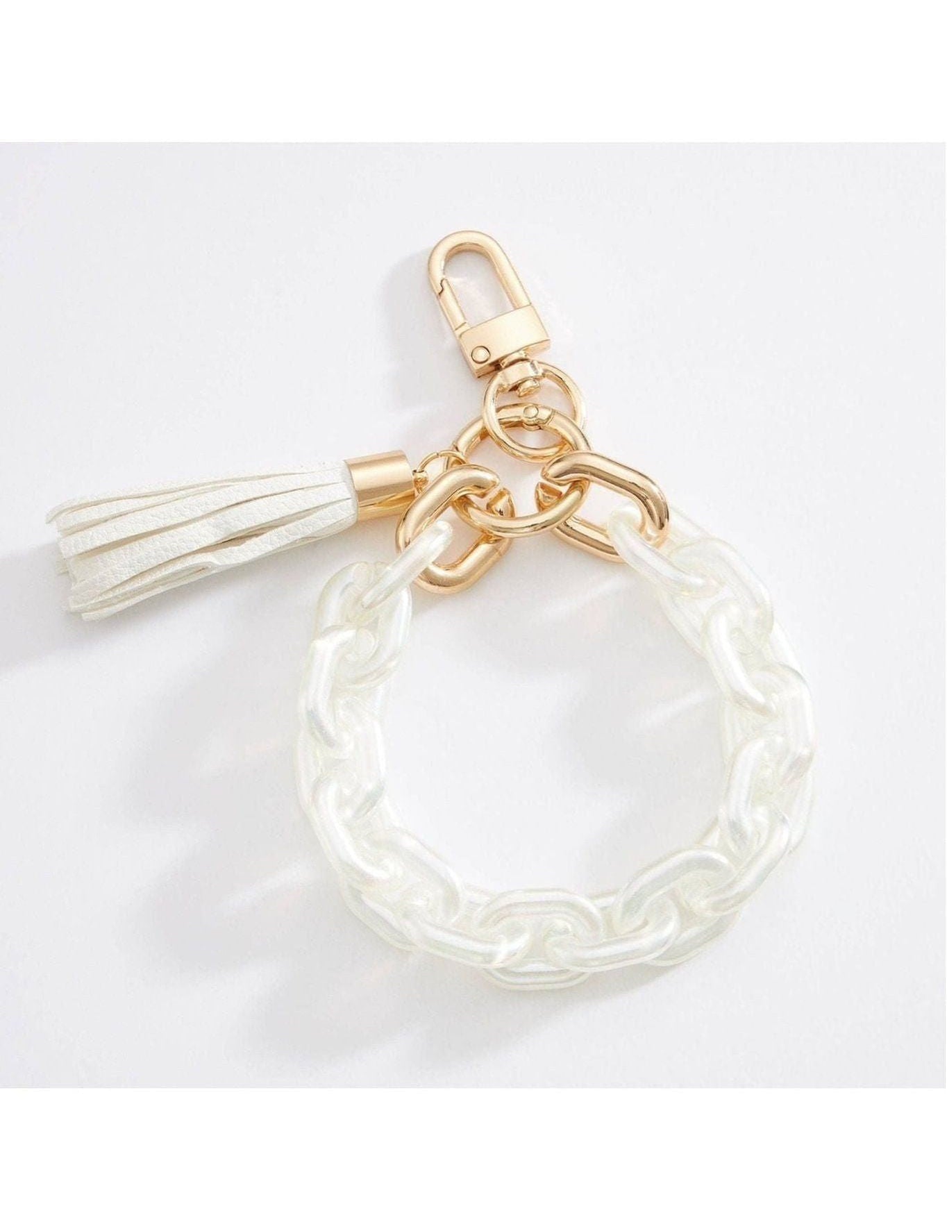 Resin Chain Keychains - White - Keepsake