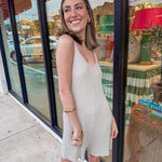 Ribbed Knitted Romper - Stone - Keepsake