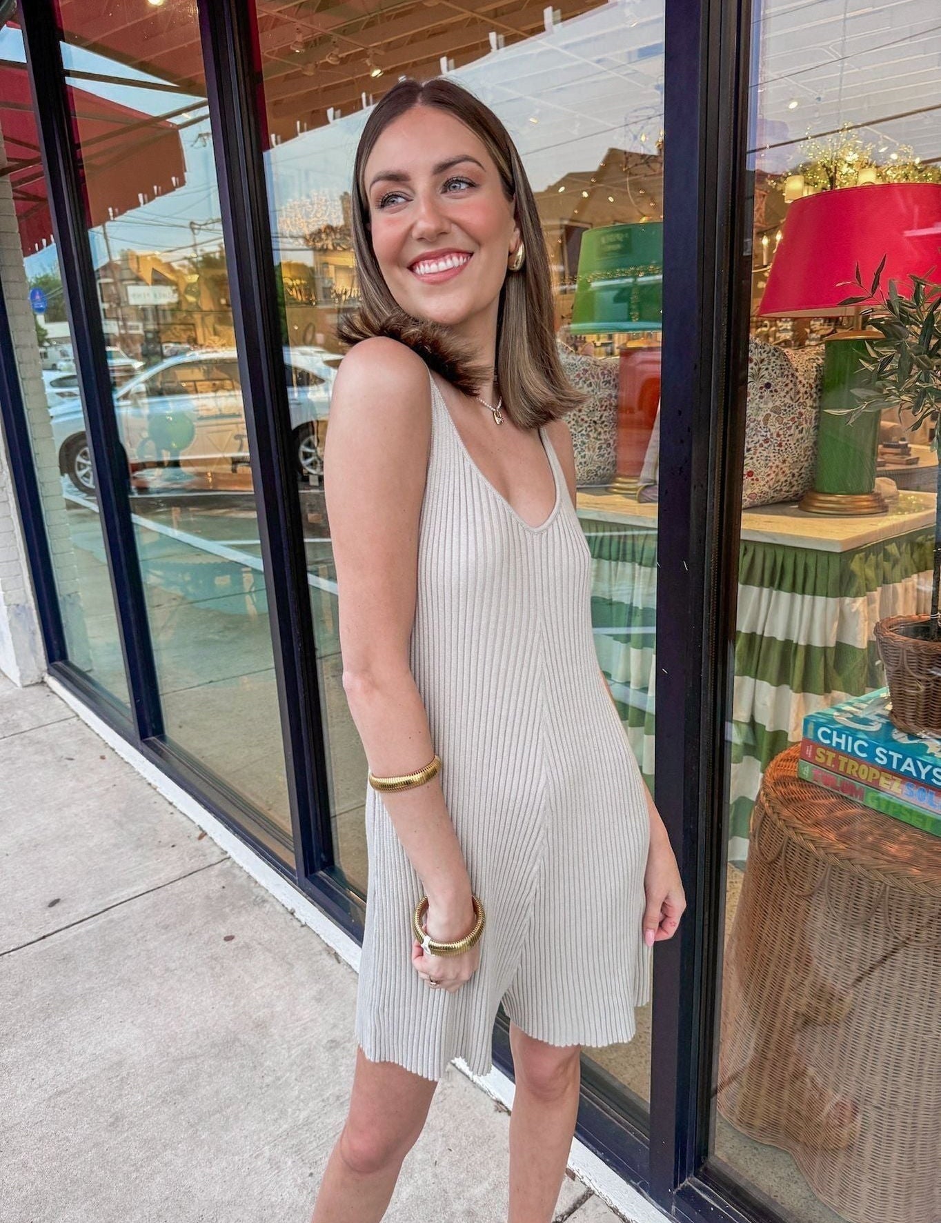 Ribbed Knitted Romper - Stone - Keepsake