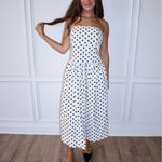 Spot On Strapless Midi Dress - Keepsake
