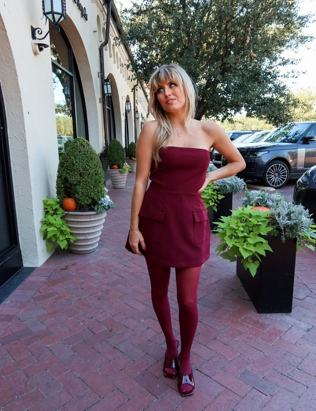 Strut In Style Romper - Burgundy - Keepsake